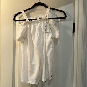 Matilda Jane Cream Cold Shoulder Top, Size 16